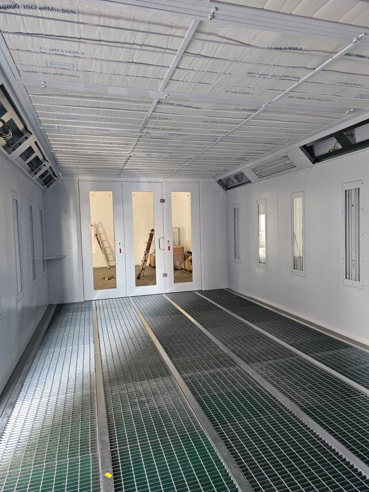 Professional spray booth interior